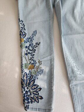 A.Z.I. Jeans - Floral Embroidered Skinny Size 4